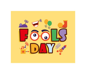 Canvas Print - card with label april fools day, humorous party