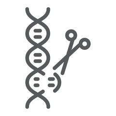 Wall Mural - genome editing line icon, technology and dna, dna editing sign, vector graphics, a linear pattern on