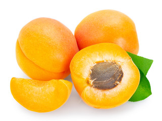 Sticker - Fresh apricot isolated on white background