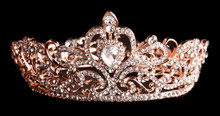 Rose Gold Crown Isolated On A Black Background