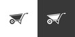 Wheelbarrow. Isolated icon on black and white background. Gardening vector illustration