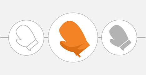 cooking gloves flat icon. solid and line icons