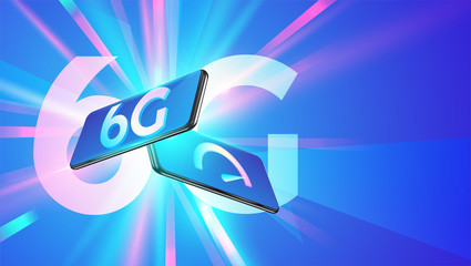 Canvas Print - new 6th generation of internet, 6g network wireless with high speed connection on smartphone concept