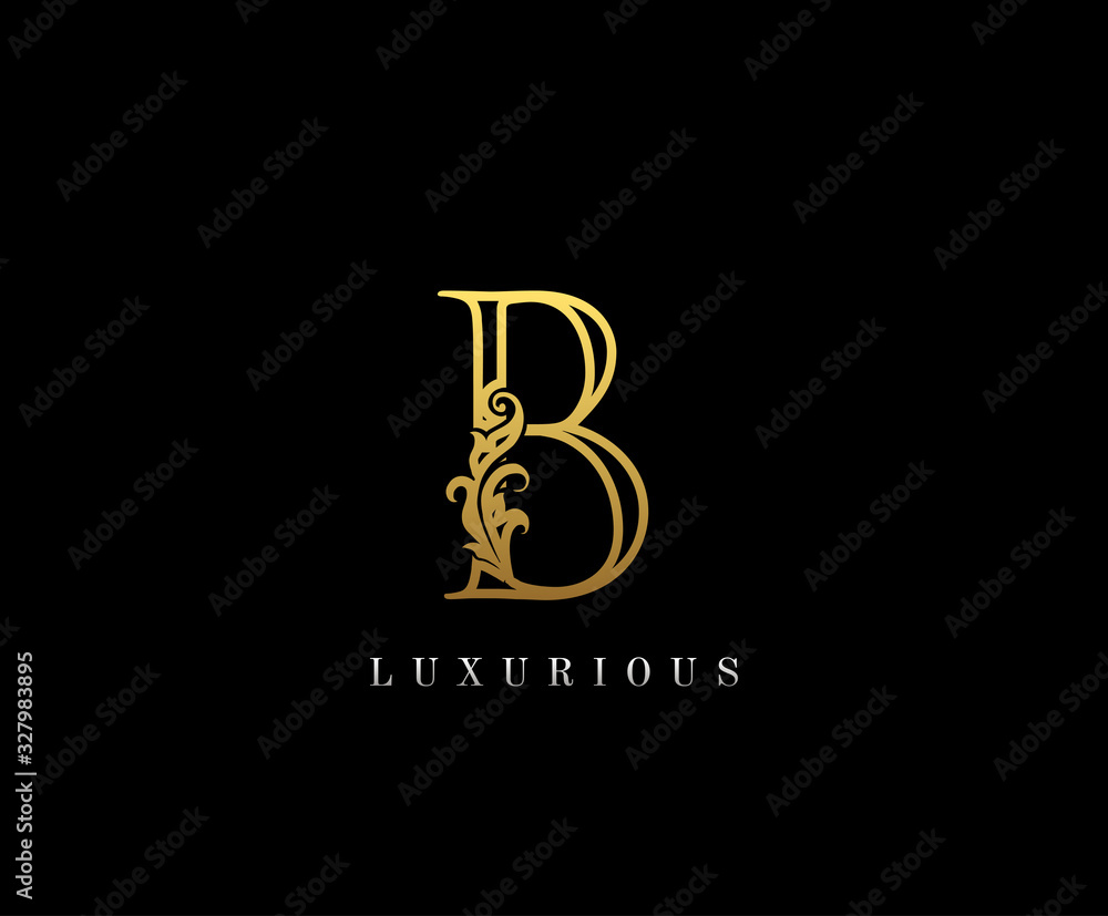 Gold Letter B Logo Icon . B Letter Design Vector with Golden Colors and ...