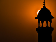 Silhouette Of The Mosque At Sunset