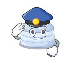 Sticker - A manly blueberry macaron Cartoon concept working as a Police officer