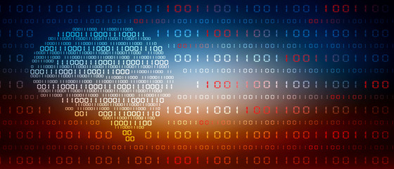 2d illustration abstract digital binary data on computer screen
