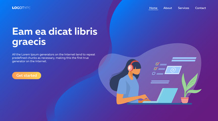 People using online apps set. Professionals using computers and cellphones for work or chat. Flat vector illustrations. Internet communication concept for banner, website design or landing web page