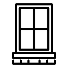 Wall Mural - Apartment window icon. Outline apartment window vector icon for web design isolated on white background