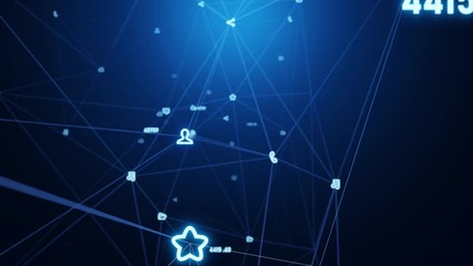 Aufkleber - Footage of virtual data of people connection in social network and internet