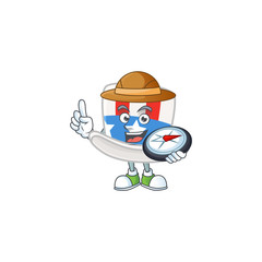 Sticker - A uncle sam hat explorer cartoon design having a compass