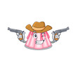 Strawberry jelly Cowboy cartoon concept having guns