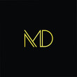 Initial based modern and minimal Logo. MD DM letter trendy fonts monogram icon symbol. Universal professional elegant luxury alphabet vector design