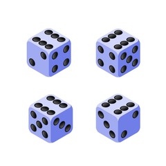 Set of isometric game dice. 