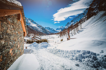 Panorama villaggio di montagna