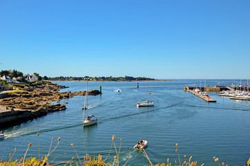 Wall Mural - Concarneau's Harbour and its Medieval part Ville Close which is a walled town on a long island in the centre of the harbour. Brittany, France