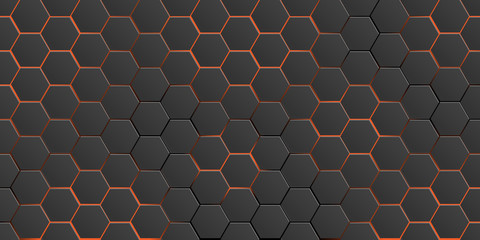 Wall Mural - black luxury futuristic abstract background with geometric elements and red gradient