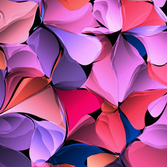 Wall Mural - multicolor gradient abstract geometric flowers, vector background