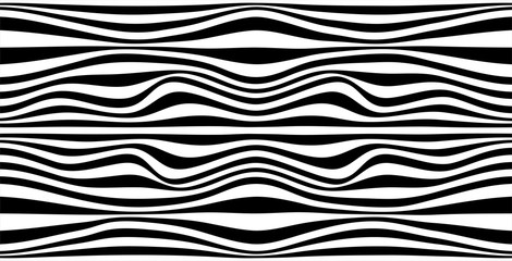 Black white striped waves