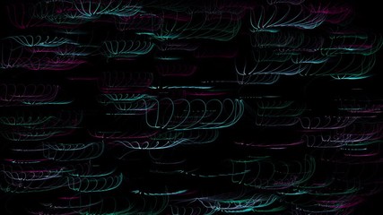 Wall Mural - abstract celestial spiral shapes appear and evolve on deep black background