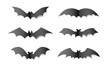 Vampire bat silhouette paper craft. Halloween bats decoration on white background