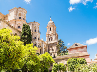 Canvas Print - View of Malaga cathedral, Spain