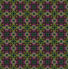 Pattern mandala kaleidoscope Abstract geometric colorful seamless background . Cross repeated squares and blocks background.