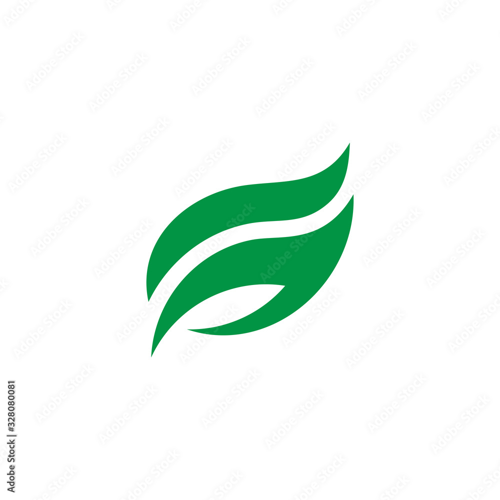 simple letter g curves geometric green leaf motion logo vector Stock ...