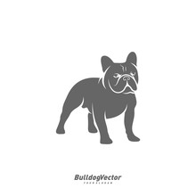 Bulldog Logo Design Vector Template. Silhouette Of Bulldog Design Illustration