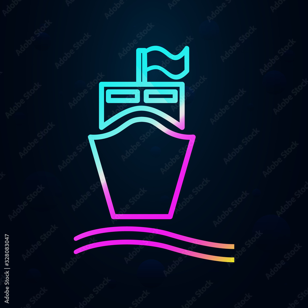 ship in front in nolan style icon. Simple thin line, outline vector of ...