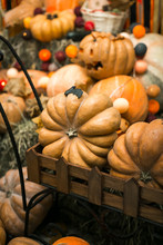 Pumpkin Trolley For Halloween Decor