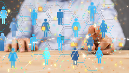 code data concept in hand digital 3d