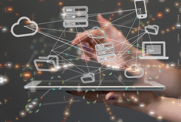 team work connection digital concept .