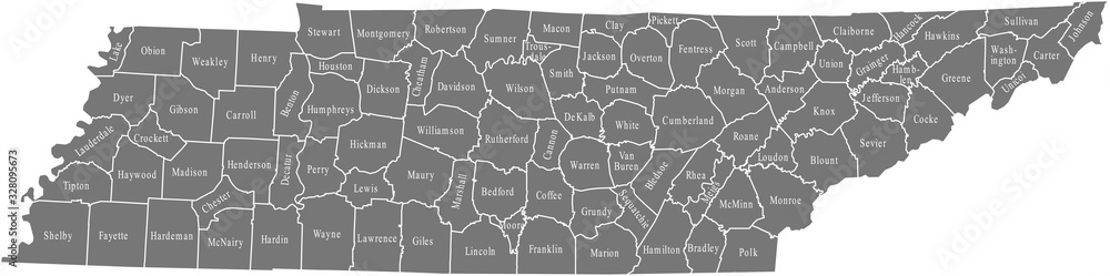 map of Tennessee - obrazy, fototapety, plakaty 