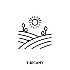 tuscany vector line icon. simple element illustration. cypress icon for your design. can be used for