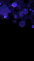 Fototapete - Modern dark background with hexagons for mobile app. Modern dark abstract vector texture. Hexagon pattern. Gradient web ui design. Mobile app interface. Vector illustration layout template design.