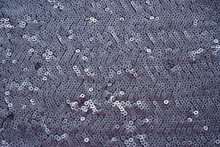 Black Glitter Sequined Fabric.  Glitter Background. Gray Sequins Texture For Background.