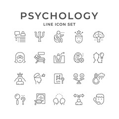 Set line icons of psychology