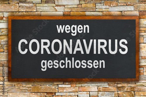 Fotomural Tafel - wegen CORONAVIRUS geschlossen