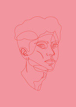 Boy Pink Red Outlines