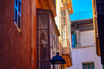 Canvas Print - narrow balcony of medieval house