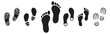 silhouette of human footprints. Baby footsteps icon. Footwear marks.