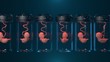 test tube baby. abstraction on the topic of in vitro fertilization. army of clones 3d render