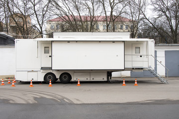 a mobile television station broadcasts its program