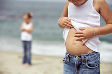 Little Girl Exposing Tummy