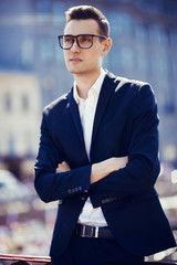 Canvas Print - thoughtful guy in glasses