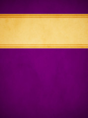 Wall Mural - Elegant Rich Purple Parchment. Textured Gold Banner with Rich Gold Trim.