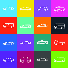Poster - simple car set icon template color editable. car pack symbol vector sign isolated on white background illustration for graphic and web design.