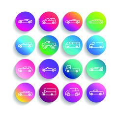 Poster - simple car set icon template color editable. car pack symbol vector sign isolated on white background illustration for graphic and web design.