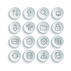 Aufkleber - Cloud data and technology set icon template color editable. Cloud data and technology pack symbol vector sign isolated on white background illustration for graphic and web design.